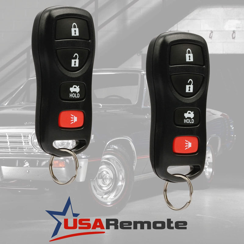 2X USARemote Keyless Entry Remote Key Fob 4btn for I35 G35 350Z Altima Maxima Sentra 2-Pack Black