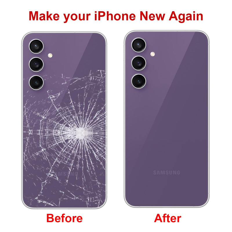 OEM Rear Back Glass Replacement for Samsung Galaxy S23 FE with Reparing Toolkit and Manual (Purple) Purple