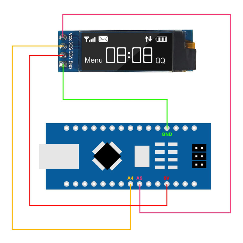 4pcs I2C Display Module 0.91 Inch I2C OLED Display Module I2C OLED Screen Driver DC 3.3V~5V 4PINS for Arduino ESP32 ESP8266 AVR PIC STM32 for Raspberry pi (10pcs White) 10pcs White