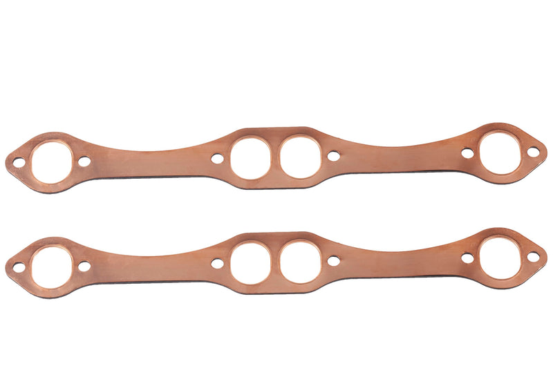 SBC Header Gaskets PH306,Oval Port Copper Exhaust Manifold Gaskets Compatible with Chevy 262 283 327 350 383 400 Small Block Gaskets,Copper Header Collector Gaskets,Reusable 2PCS.