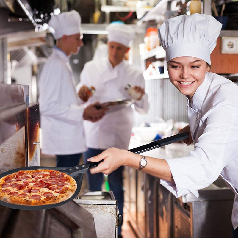 Pizza Turning Peel 9 Inch Round Aluminum Pizza Turner Perforation Pizza Peel with 40 Inch Long Handle Outdoor Pizza Oven Accessories