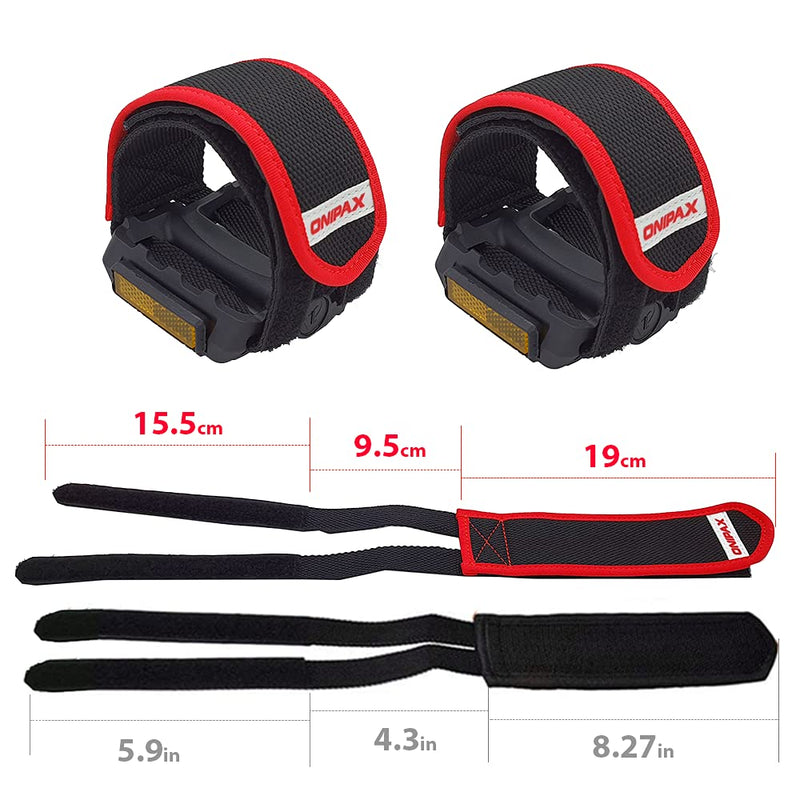 ONIPAX Outdoor Bike Pedal Straps Toe Clips Straps Tape 2 PCS Red