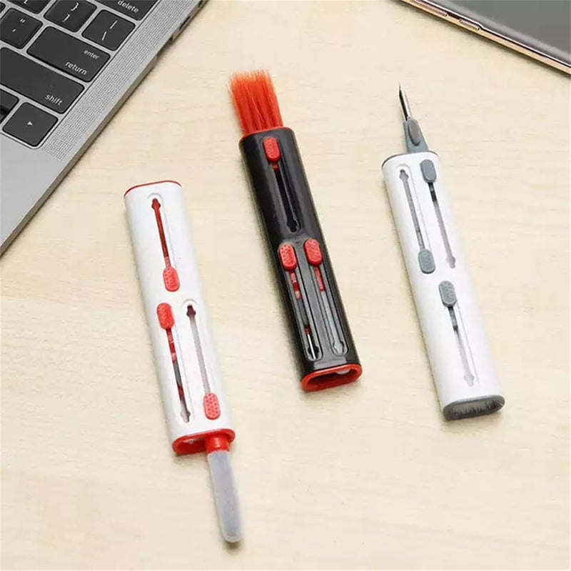 Cleaner Kit for Airpods Pro Series - Multi-Function Cleaning Pen Tool for Earbuds 3 2 1 Headphone iPhone Camera Electronic Devices, with Soft Brush Flocking Sponge, White