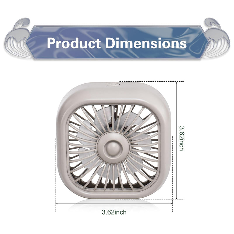Car Fan USB Powered, Three-speed Cooling Fan for Car Vent, Mini Noiseless Design with Fixed Clip, Universal for Most Vehicles, Trucks, SUVs (White) 1 PC White
