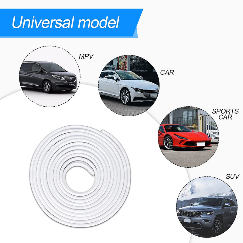 Car Door Edge Guards, 32Ft Universal Rubber Seal Protector U Shape Edge Trim Car Door Edge Protection for Most Car, Aluminum Boat Edge Guards White