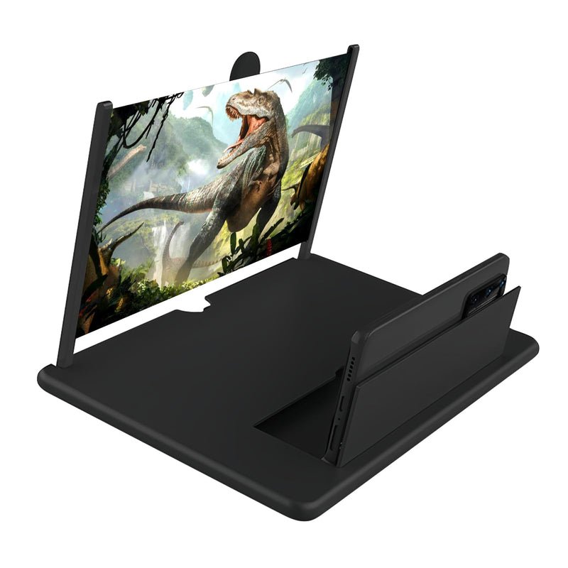 10" 3D HD Phone Screen Magnifier,Foldable Screen with Pull-Out Stand Design,Movies/Gaming Screen Magnifier for Elderly/Kids/Parents/Friends(White