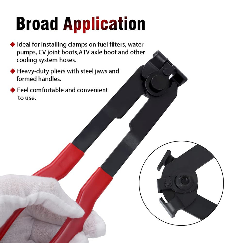 Alpha Rider For Auto/ATV CV Joint Axle Boot Clamp Pliers Tool with 20 Crimp Bands -Ear Type Extension For Most Cars CV Joint Boot Clamp Pliers Kit with 20 Crimp Bands