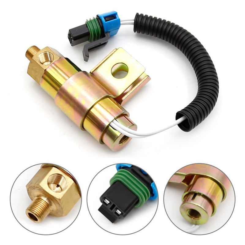 A06-26631-000 Car Fan Clutch High Temperature Solenoid Air Valve Replaces A06-26631-000,740420,S-18706, 4810-01-441-0851, S-18232, F224904, 3551-298-C92, 3551-298-C, 740420E (Gold) Gold