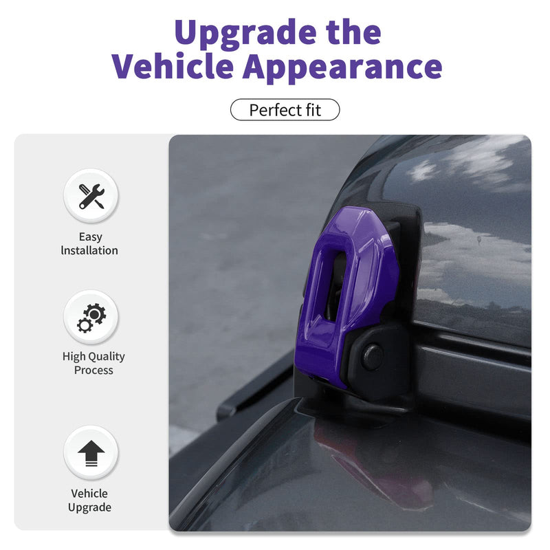 Hood Latch Lock Catch Brackets Cover Trim Fit for 2018-2025 Jeep Wrangler JL JLU & Gladiator JT(Purple) Purple
