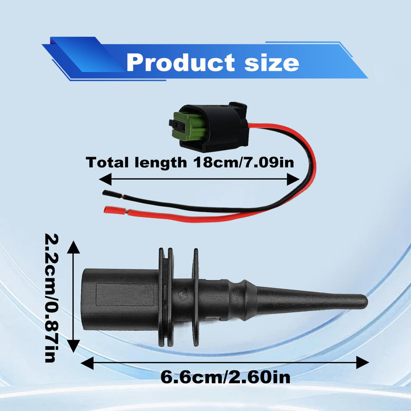 Outside Ambient Air Temperature Sensor & Connector Pigtail Plug 65816905133 Compatible with BM 128i Compatible with 323i Compatible with 325i Compatible with Mini Cooper