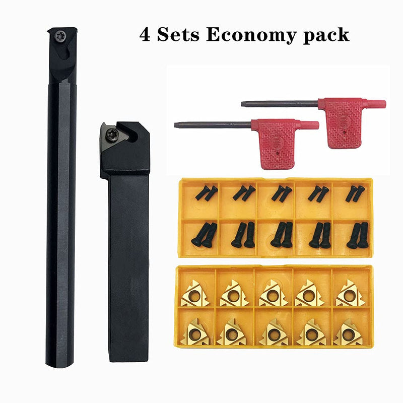 1/2" 5/8" Boring Bar SNR0013M16+SER1616H16 Lathe Internal Threading Inserts Turning Tool Holder with 5pcs 16ER AG60+5pcs 16IR AG60 Carbide Turning Inserts External/Internal Threading Inserts