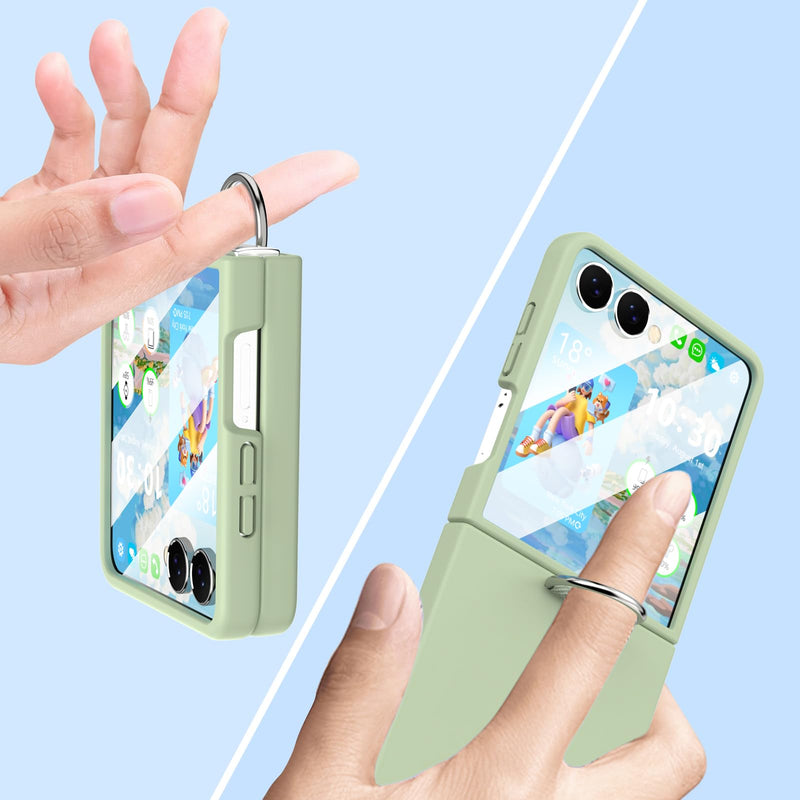 for Samsung Galaxy Z Flip 8 Case Ring Shockproof Protective Cover Flip Z 8 Phone Case for Galaxy Z Flip 8 5G 2026 - Green