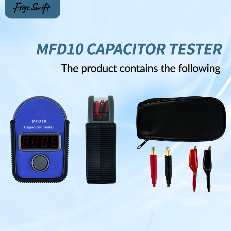 MFD10 Digital Capacitor Tester with LED Display 0.001-9999μF, ±5% Accuracy
