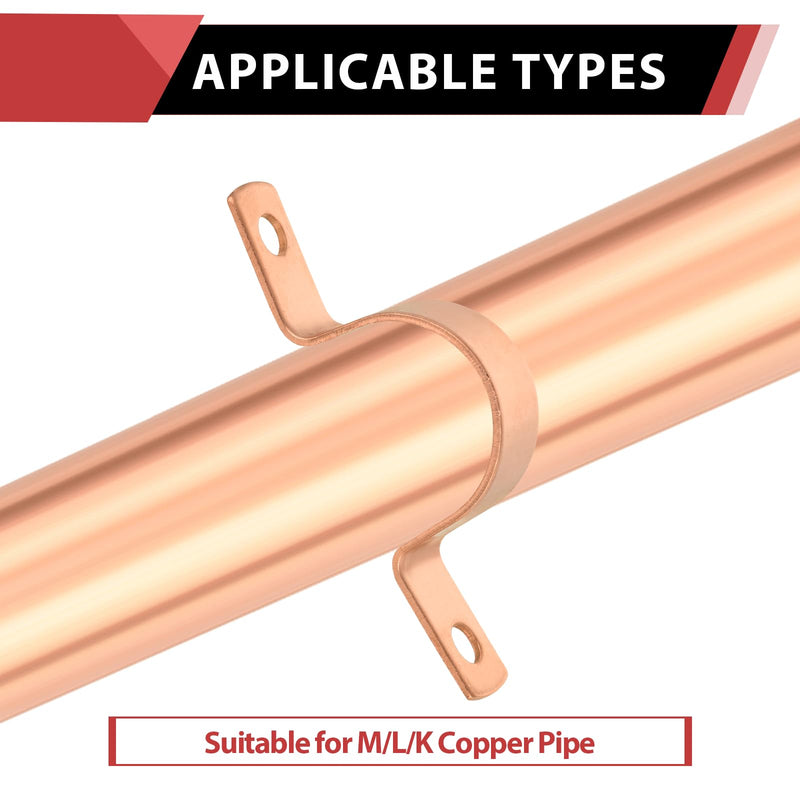 30-Pack EFIELD 3/4-Inch Copper Pipe Strap, Two-Hole Clamp Mount, Copper Made, Pro Pack, (COPPER024)