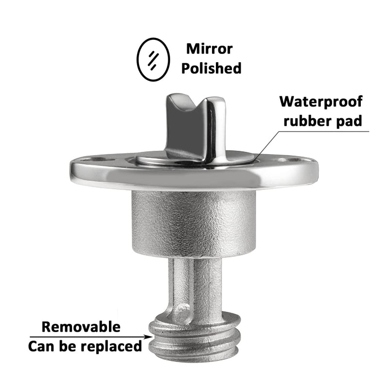 2 Pcs Oval Garboard Drain Plug,316 Stainless Steel Marine Drain Plug Kit Fits 1" Hole,with Waterproof O Seal Ring,Boat Transoms Garboard Drain Plug