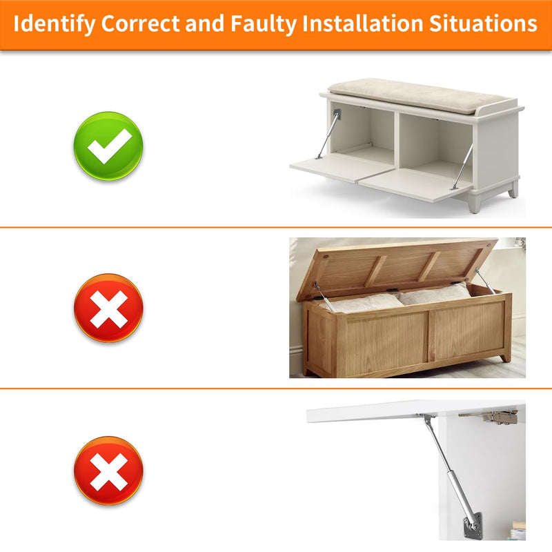 HBL' 2 Pack 100N/22LBS Drop Down Gas Struts for Drop-Front Desk Downward Slowly Such as Fold-Down Desk, Flap Lid