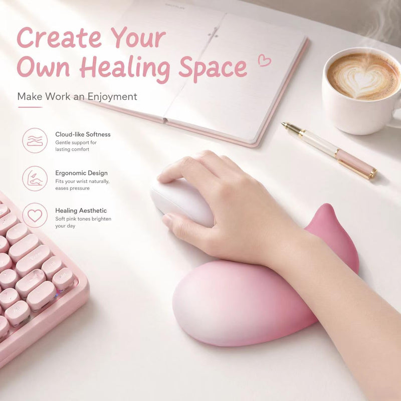 Pink Mouse Wrist Rest, Ergonomic Memory Foam Wrist Support | Non-slip base and soft memory foam provide lasting comfort for work, study, gaming, and everyday computer use.