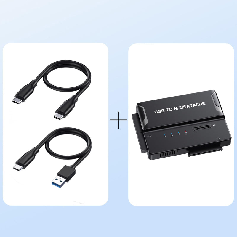 3-in-1 External SSD Enclosure for NVMe M.2 SATA/IDE 2.5"/3.5" HDD - Tool-Free USB 3.2 Gen 2 (10Gbps) Type-C Hard Drive Adapter for 2230/2242/2260/2280 & 3.5" IDE Drives