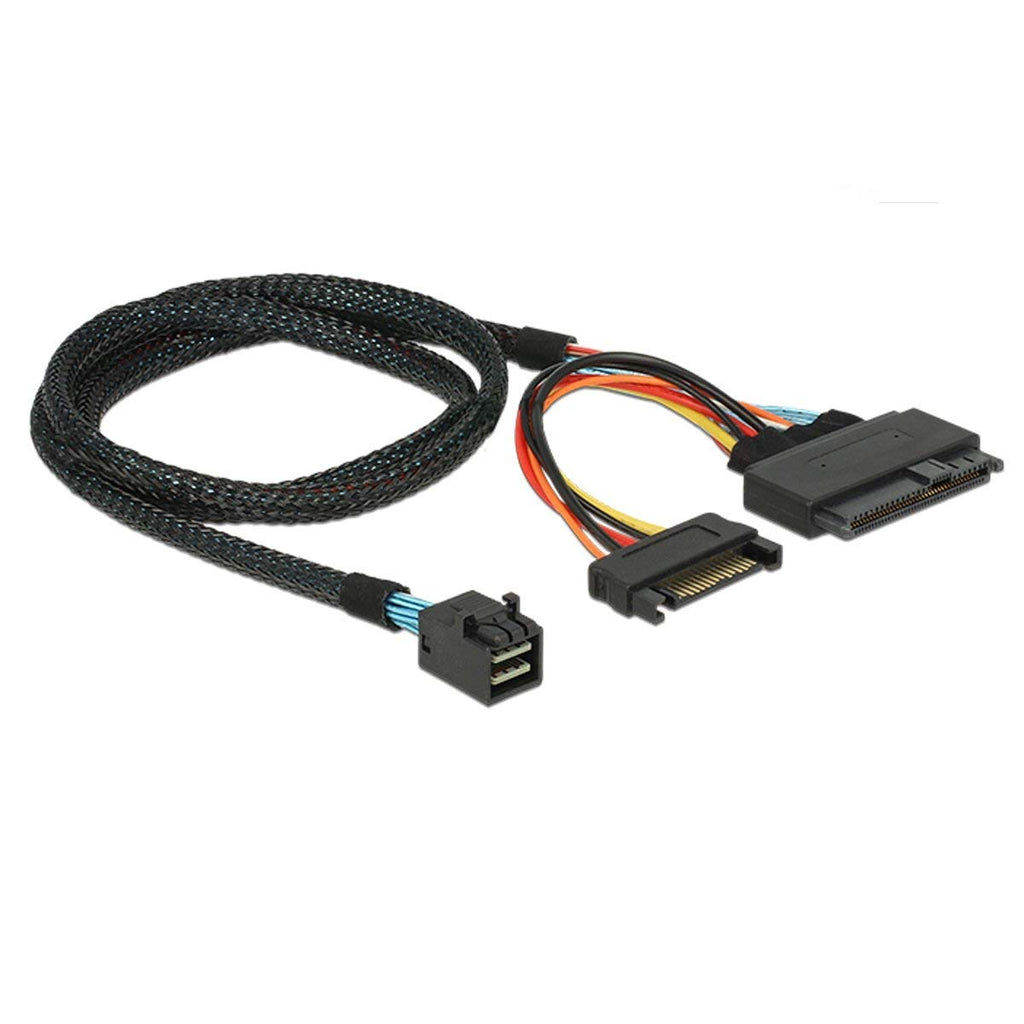 CABLEDECONN Internal 12G Mini SAS HD to U.2 / SFF-8643 to SFF-8639 Cable 0.5m with 15Pin SATA Power for U.2 SSD