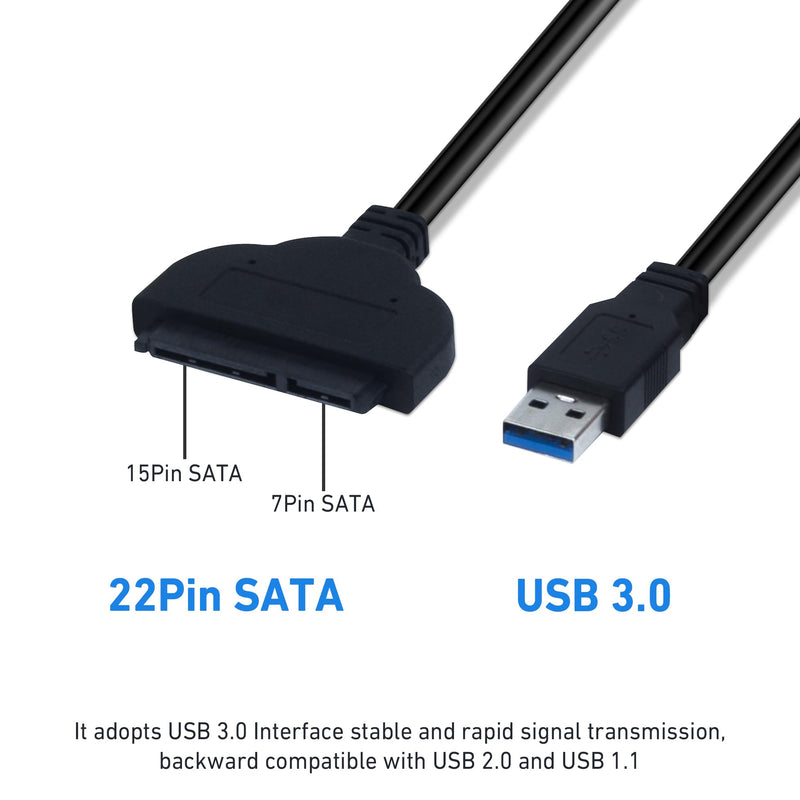 SATA to USB，Sata to USB Adapter，SATA to USB Cable for 2.5 inch HDD and SSD 5Gbps Superspeed Compatible with USB 2.0 1.1 Older SATA Connector