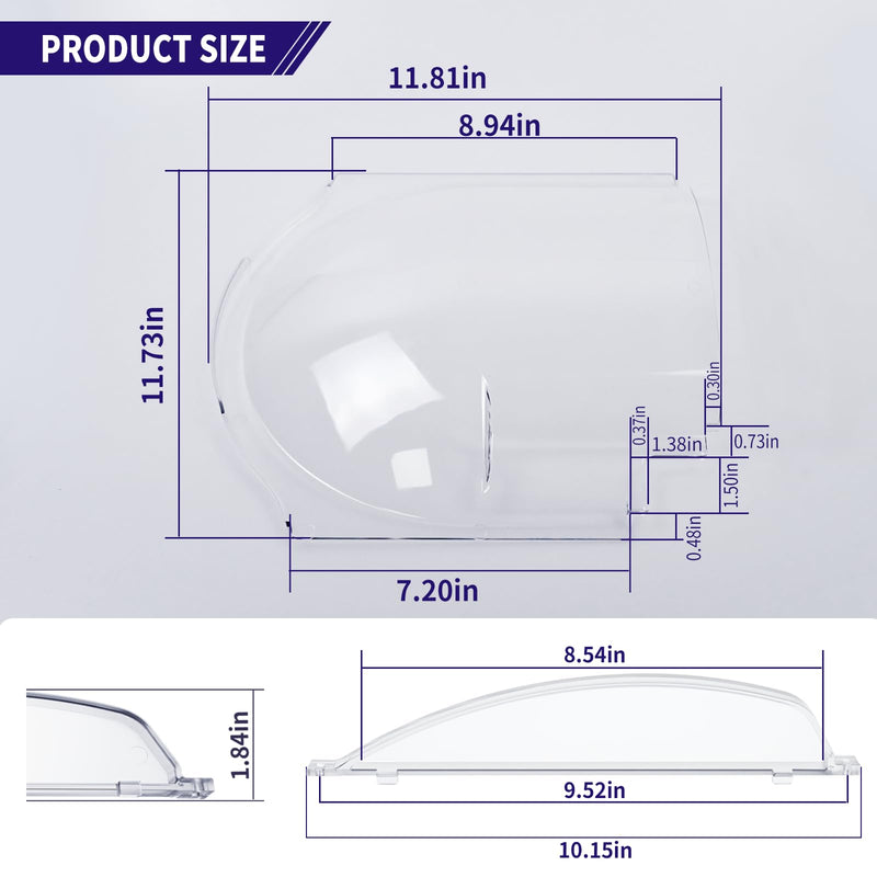 Clear Plexiglass 4812-01 Screen Door Bubble Style Slider & 4810-00 Stopper Complete Replacement Kit, Compatible with Dexter Right Hand Screen Door Bubble Style, Clear, Works with 4814-00 Holder