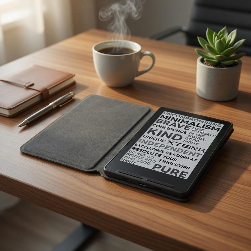 Slim PU Leather Case for Xteink X3 E-Reader | Lightweight Design, Daily Carry，Magnetic closure function，High degree of fit，Convenient for charging black