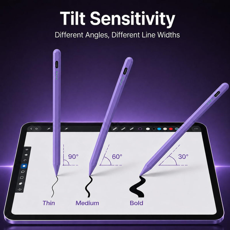 Stylus Pen for iPad(2018-2026)-10 Min Fast Charge,Auto Sleep,Tilt Sensitivity,Palm Rejection,Active Pencil for iPad 11/10/9/8/7/6th Gen,Pro 13"/12.9"/11",Air 6/5/4/3,Mini 7/6/5th (Purple) Purple