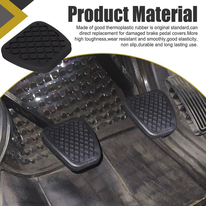 2PCS Rubber Brake Clutch Pedal Pad Cover, Car Pedal Covers, Non-Slip Break Pedal Covers Replacement 46545-SA5-000 46545SA5000, Car Rubber Clutch Cover Pads Compatible with Accord Civic CRX CRV