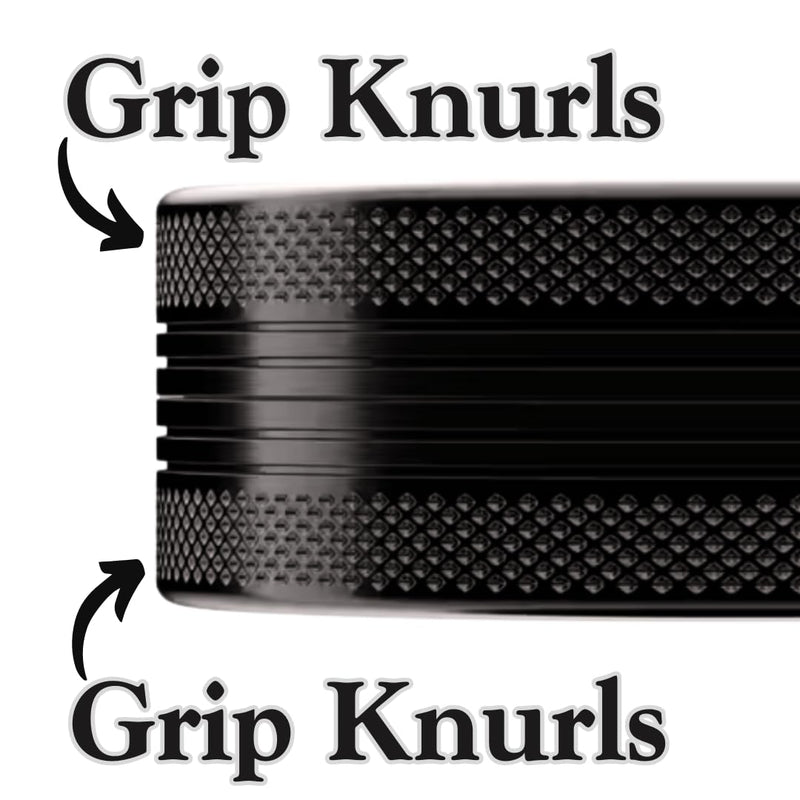 Herb Grinders. 2 Layer Grinder. 4 inch aluminum alloy metal. Top and Bottom Only. NO Screen Catcher. (2, Black, 4 inches)