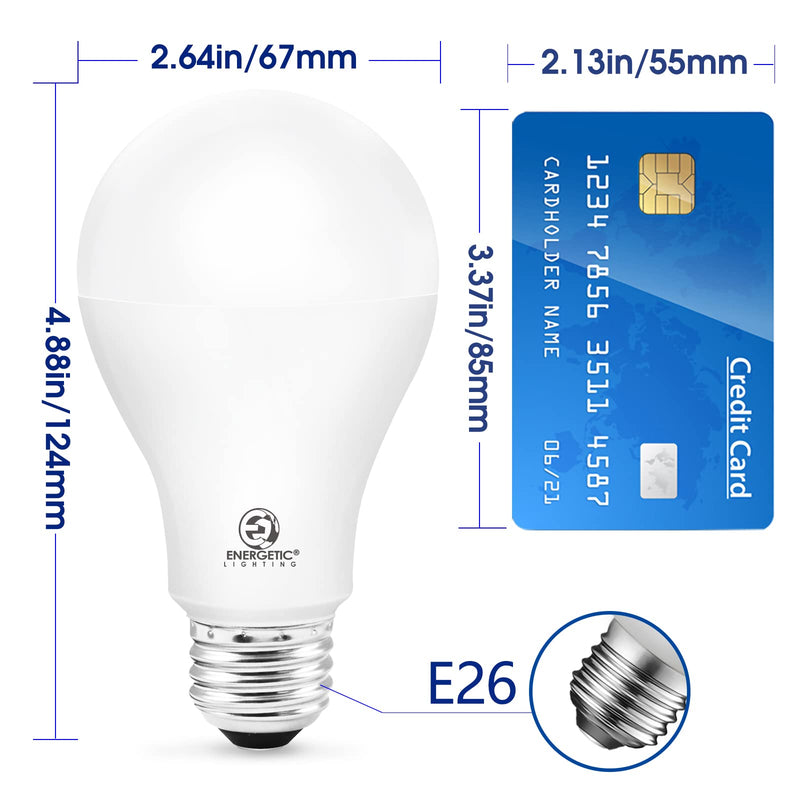 E ENERGETIC LIGHTING 150 Watt LED Light Bulb, Super Bright A21 Daylight 5000K, Non-Dimmable, 2300lm, High Lumen Light Bulbs, UL Listed, 6-Pack
