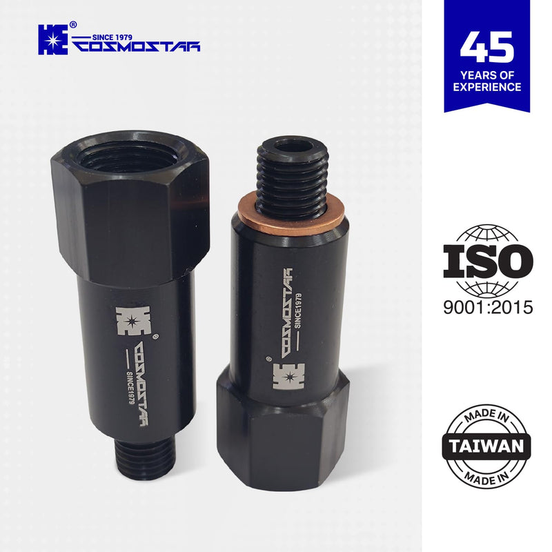 Cosmostar Coolant Water Temperature Sensor Adapter – M12-1.5 Male to 3/8" NPT Female, 1.7" Extended Length, Aluminum Alloy, Compatible with GM LS Engines LSX LS1 LS3 LS2 LM4 LM7 L76 LQ9 LR4 LS6 L92