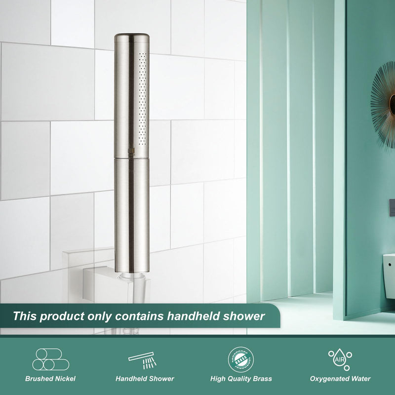 Heyalan Hand Held Shower Wand, High Pressure Handheld Head with Strong Flow, Luxury Spray for Bathroom,Dual Function,Brushed Nickel Dual Functions Brushed Nickel