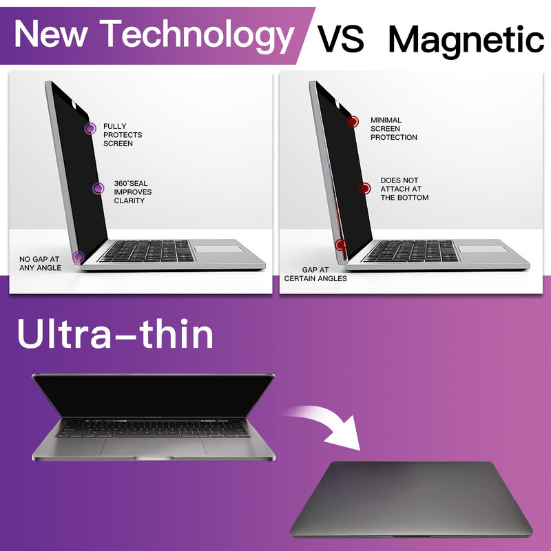 LILIONGTH Privacy Screen for MacBook Air 13.6" (2022-2024, M2 M3 Chip) - Removable Privacy Filter with Anti-Blue Light Protection