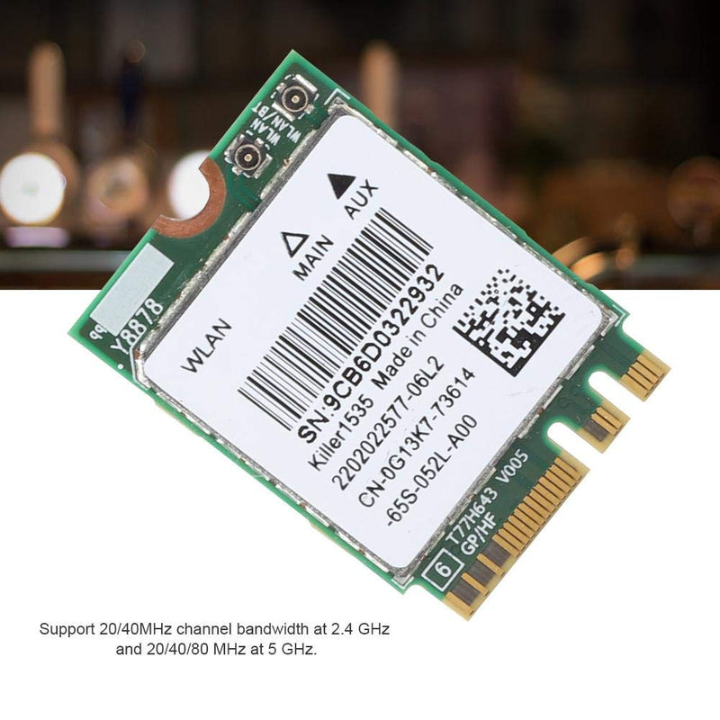 Game Wireless Network Card,Dual Band 802.11ac NGFF M.2 867Mbps Bluetooth 4.1 Game Wireless Network Card for Killer WirelessAC 1535