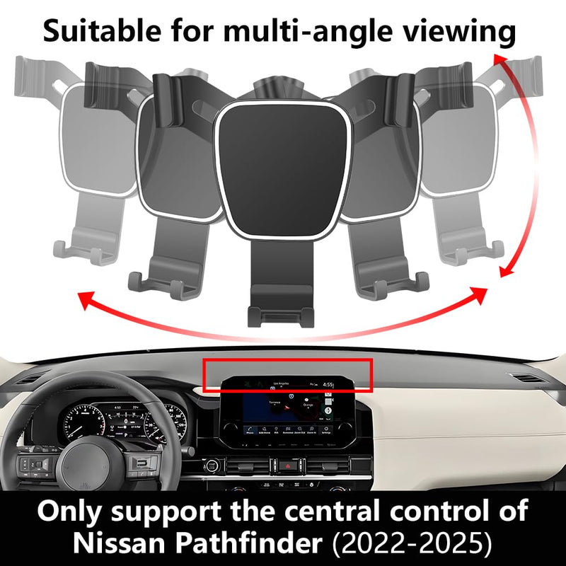 Car Phone Holder Center Console Organizer for Nissan Pathfinder 2022 2023 2024 2025 【Not Fit 2026】 Auto Accessories Navigation Bracket Interior Decoration Screen Mobile Cell Phone Mount case Holder Box for Pathfinder 2022-2025