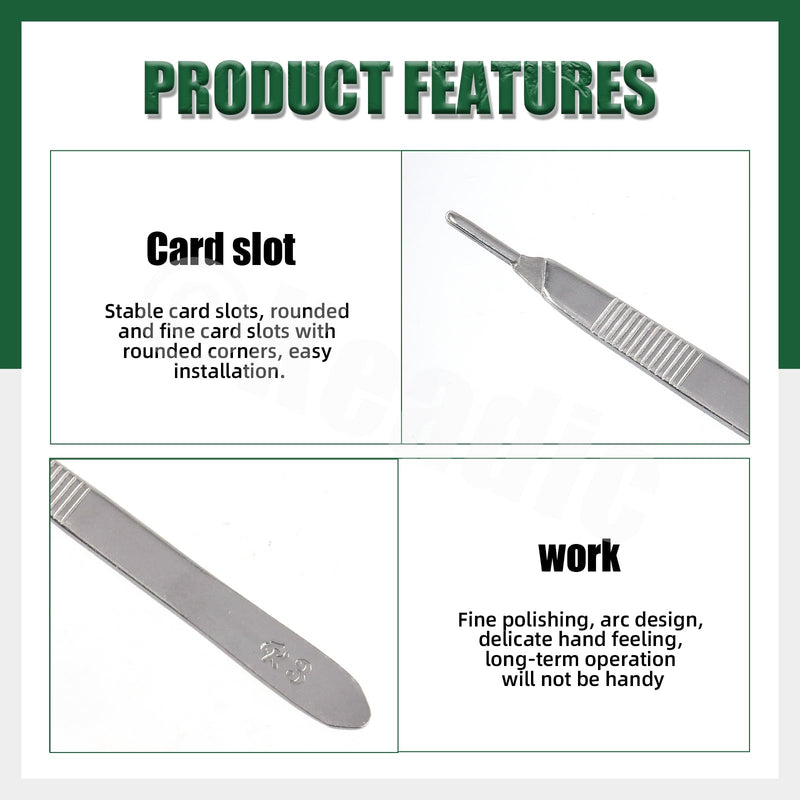 Keadic 44Pcs 2 Style Scalpel Blades Handle with #10#11#15#22 Surgical Sterile Blades, High Carbon Steel Laboratory Blade-Lab Knives for Practicing Cutting, Sculpting, Callus Removal #10 #11 #15 #22