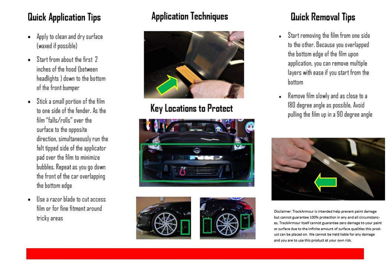 TA6X100-6'' x 100' - Temporary Track Day Paint Protection Clear Adhesive Film for Car 6" x 100'