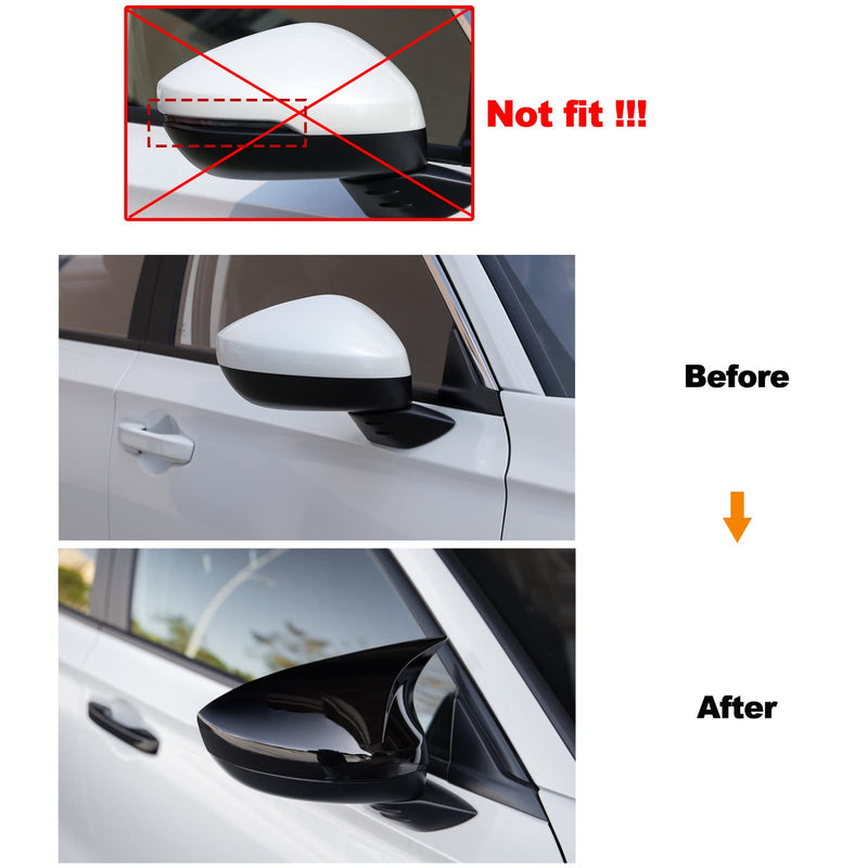 CKE 2pcs Compatible with Honda Civic 2026 2025 2024 2023 2022 Accessories Aggressive Look Sport Door Side Mirror Cover Exterior Rearview Mirror Guard Cover Trims -Glossy Black Glossy Black