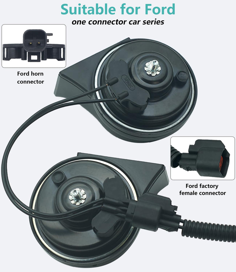 Car Horn for Ford,Multifunction Loud High Low 2 Tone Auto Horn,Waterproof 128db(Replacement for Ford) Replacement for Ford