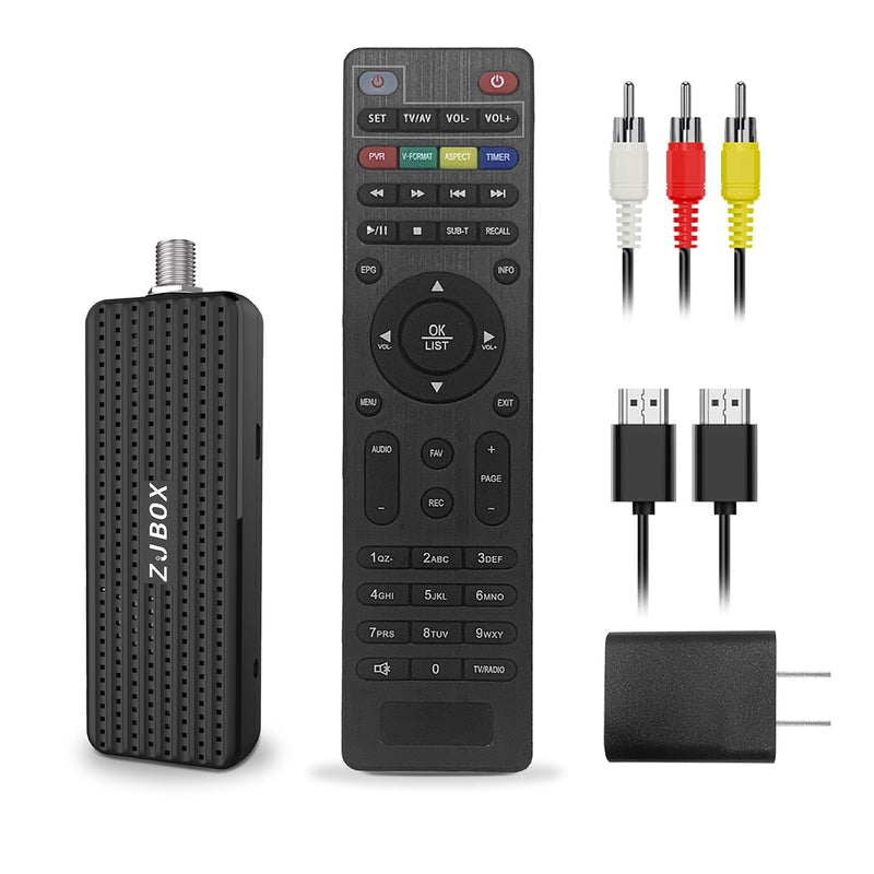 Digital Converter Box for TV,1080P ATSC tv Tuner Box with hdmi Output and 3RCA Cables Hidden Behind TV，with Power Adapter，2-in-1 Remote，TV Program Recording&Playback,USB Media Player