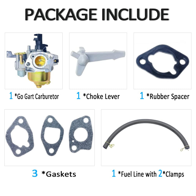 KT196 Go Kart Carburetor with Gaskets For Coleman 6.5HP 5.5HP 196cc 200GK Go Kart Carburetor Huayi Carburetor OHV Engine Go Kart Carb