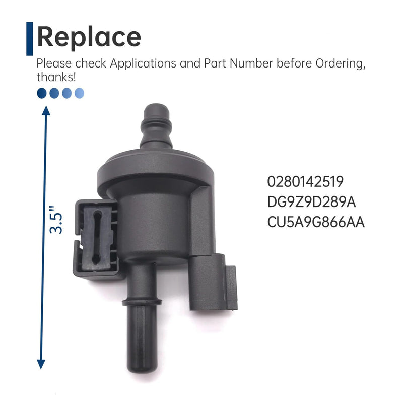 EVAP Canister Purge Valve for Ford Fusion/Lincoln MKZ/Mustang 2013-2020 - OEM 0280142519 CU5A9G866AA Replacement, Fix P0456 Code & Fuel Vapor Control 280142519