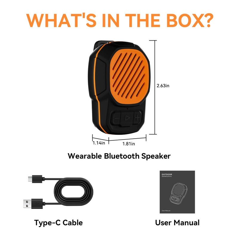 Wearable Bluetooth Speaker, Magnetic Clip on Mini Speaker, TWS Built-in Mic | Small Portable Speaker, IPX6 Waterproof, 2.2oz, 5.4 Bluetooth, Hands-Free Call, Gifts for Men Women, Outdoor Indoor Golf
