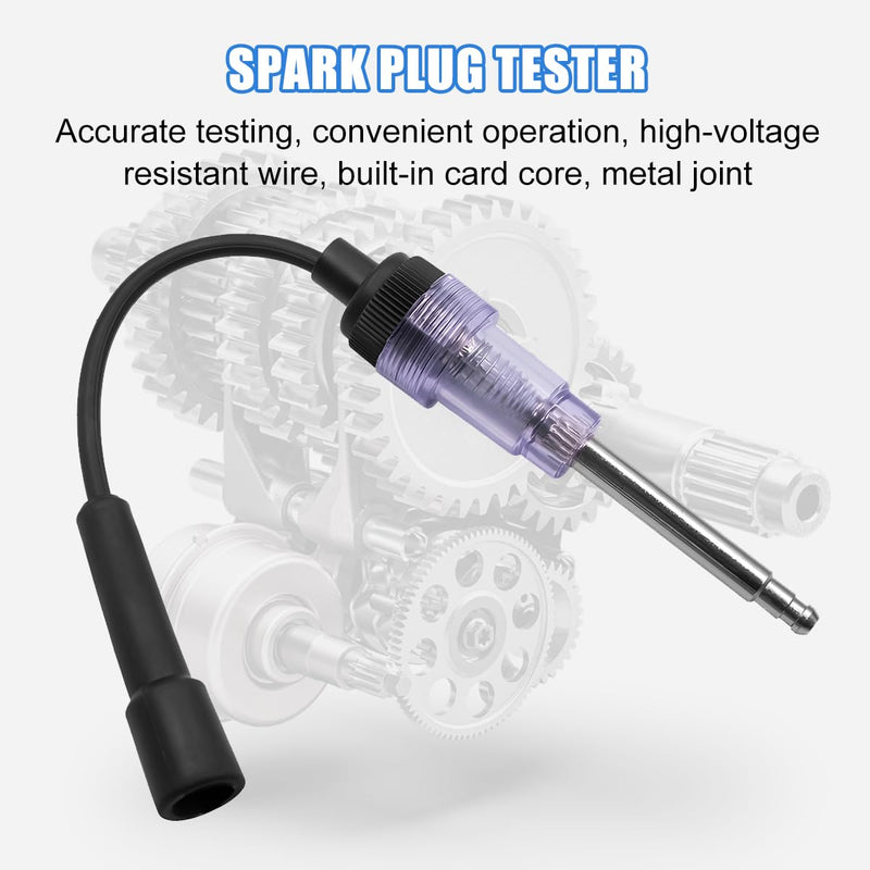 Car Inline Spark Plug Tester, Vehicle Engine Straight Boot Ignition Coil Tester, Auto Engine Spark Plug Light Checker Armature Diagnostic Detector Tool, Fit for Sedan Motorcycle