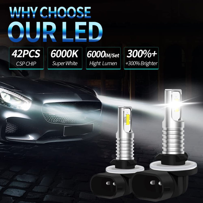  [AUSTRALIA] - Compatible with Polaris Sportsman 300 400 450 500 550 570 600 700 800 850, Compatible with Sportsman RZR 570, ACE, Hawkeye, 881 886 889 894 fog light Bulbs, 6000LM 6000K，Pack of 3