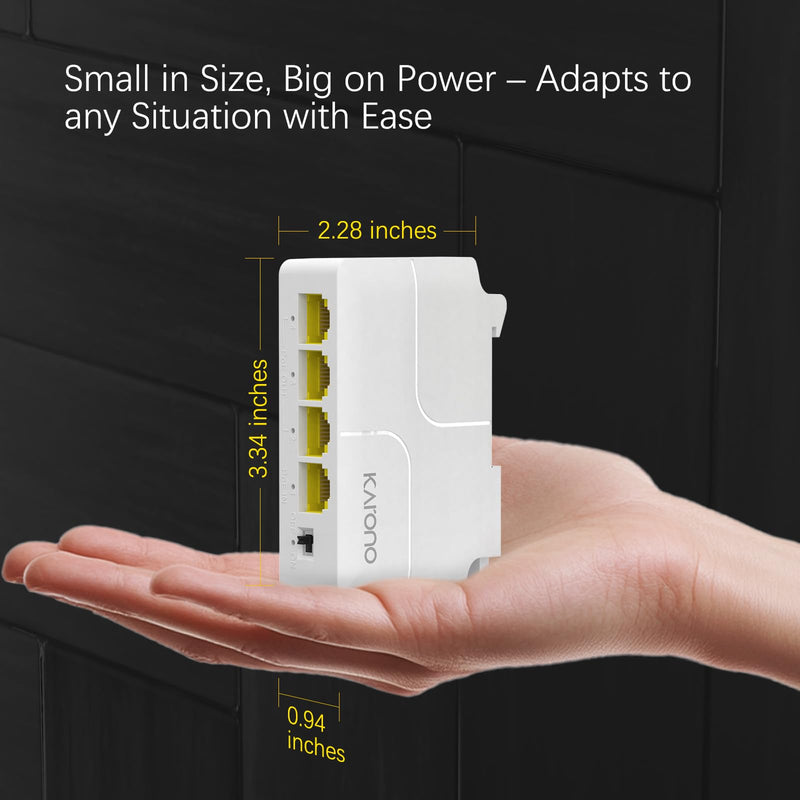 4 Port Gigabit PoE Extender / Repeater with 3 PoE Out, 1000Mbps Support IEEE802.3af/at, VLAN, Din-Rail & Wall Mount POE Passthrough Switch / Booster, Plug and Play