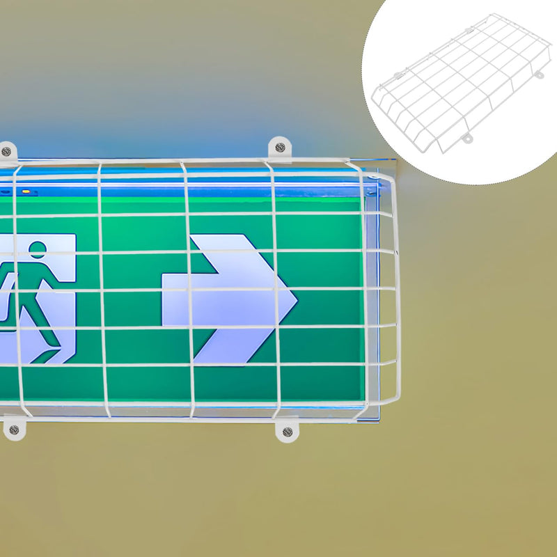 Wire Guard for Emergency Light, Exit Sign Damage Stopper Metal Wire Guard Exit Sign Damage Cage Light Protective Cover for or Emergency