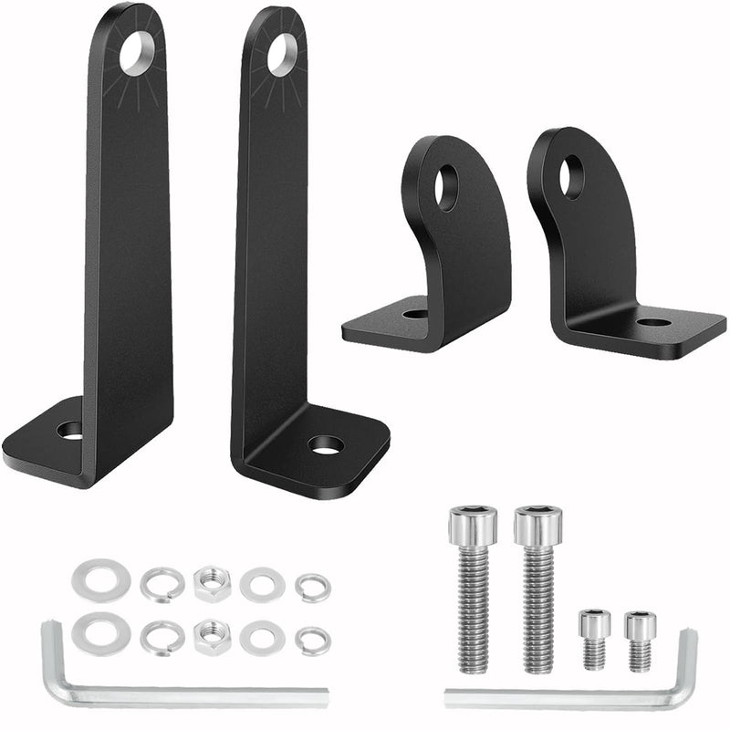 Light Bar Mounting Brackets 2 Pack Universal LED Light Bar Mounts for Single Row Straight/Curved Lights Bracket Side-Mounted L-Shape for Pickup Truck Wrangler ATV UTV Black For M8 Single Row