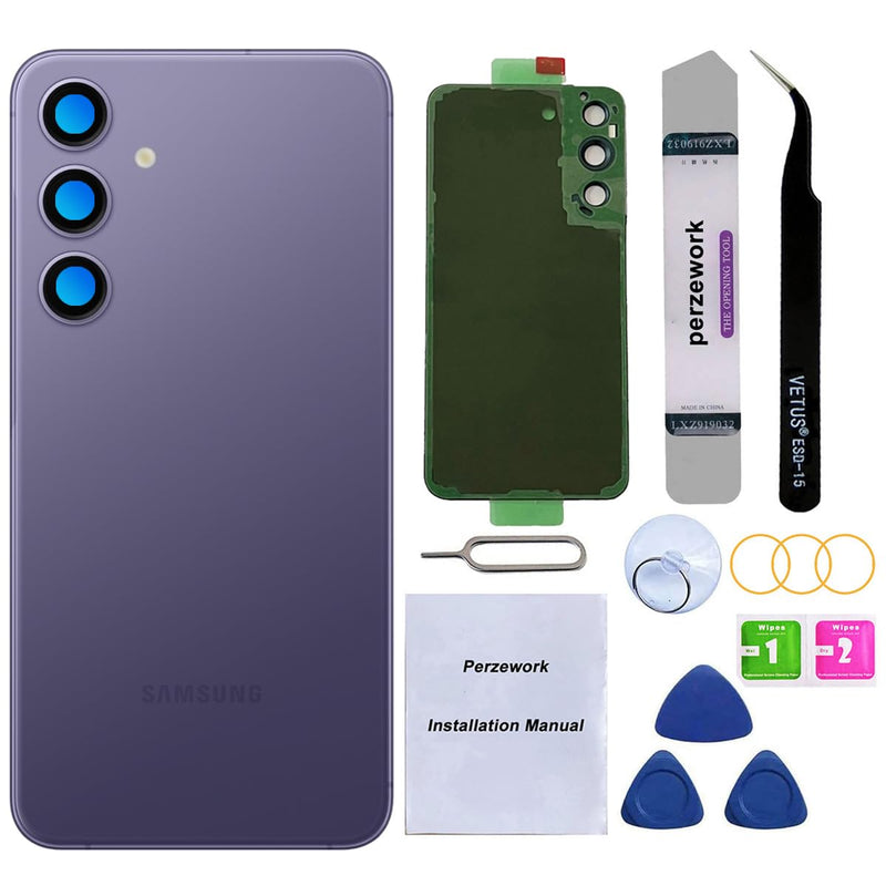 Rear Back Glass Replacement for Samsung Galaxy S24 6.2-inches with Reparing Toolkit (Cobalt Violet) Cobalt Violet