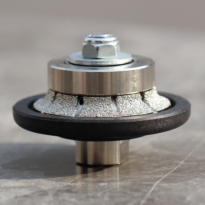 3/16 inch Demi Bullnose Half Bullnose Diamond Hand Profile Wheel Router Bits 45 Degree Bevel Edge for Granite Concrete Marble Countertop Edge (E5)